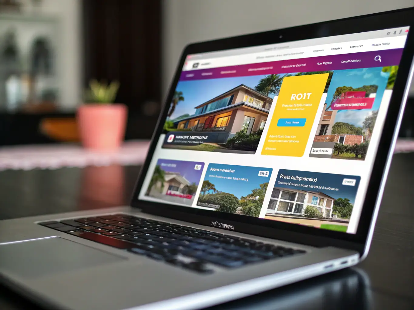 A modern, user-friendly interface of Property Circle's online platform, showcasing property listings and search functionalities, emphasizing the ease of use and advanced features for clients.